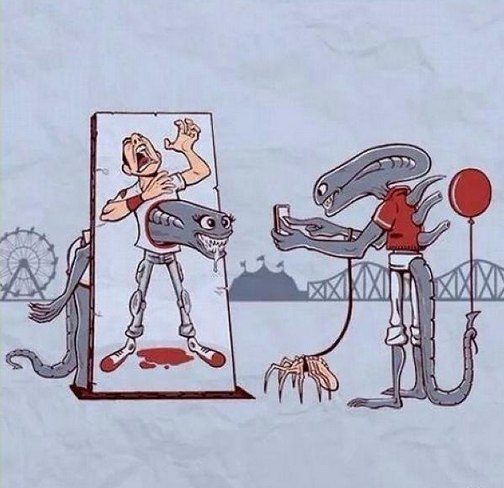 Чужий на фото