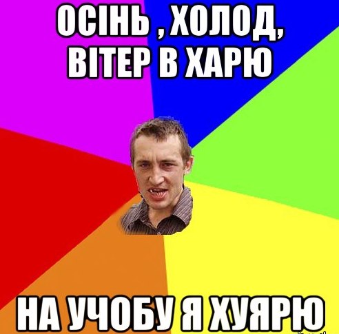 Осінь, холод, вітер в харю