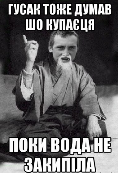 Гусак тоже думав шо купається
